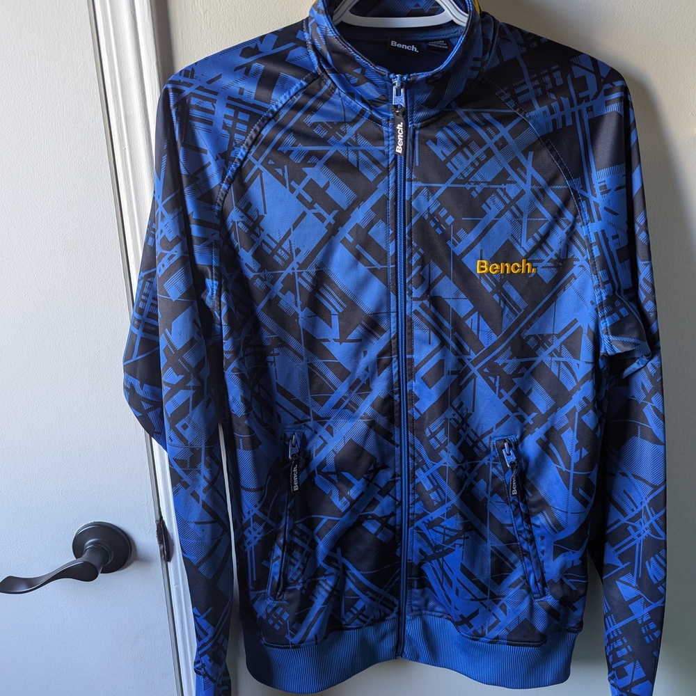 Bench Unisex Blue and Black Geometric Jacket